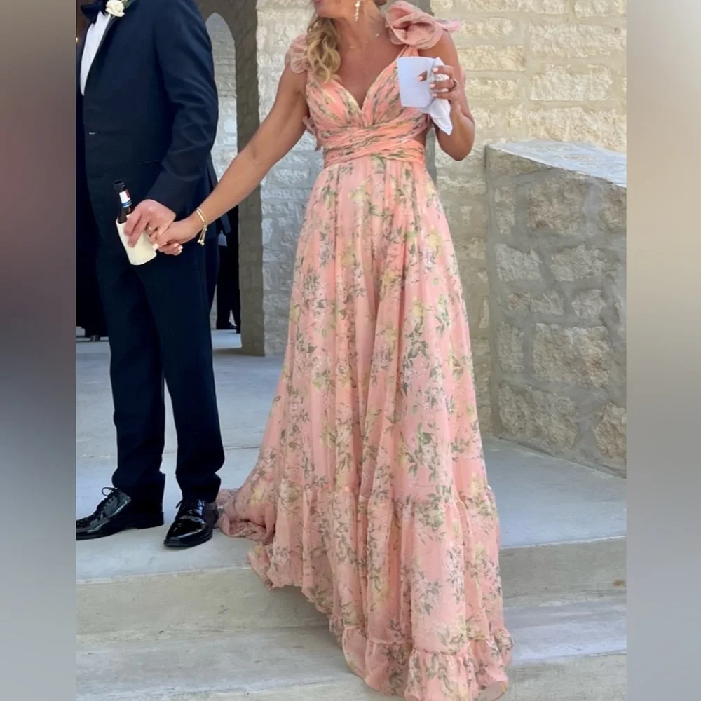 Mac Duggal | Dresses | Mac Duggal Ruffle Tiered Floral Cutout Chiffon Gown  | Poshmark
